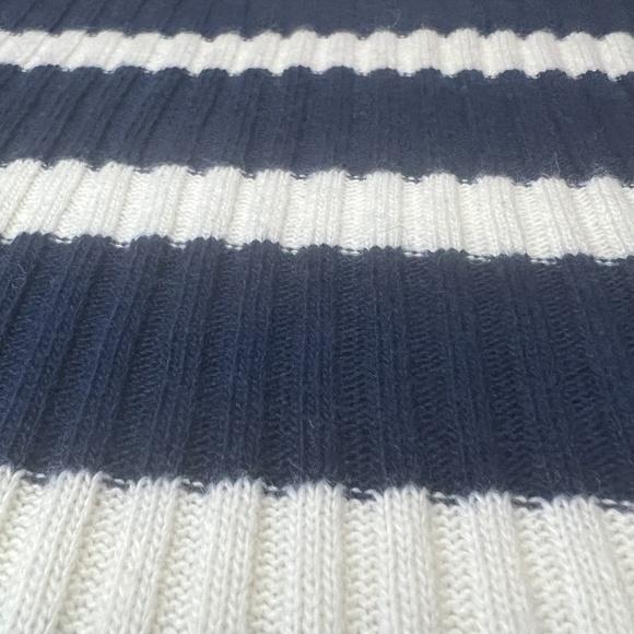 Vineyard Vines Mock Neck Striped Sweater Dress Sz Med Wool Blend Nautical Preppy - Picture 10 of 10